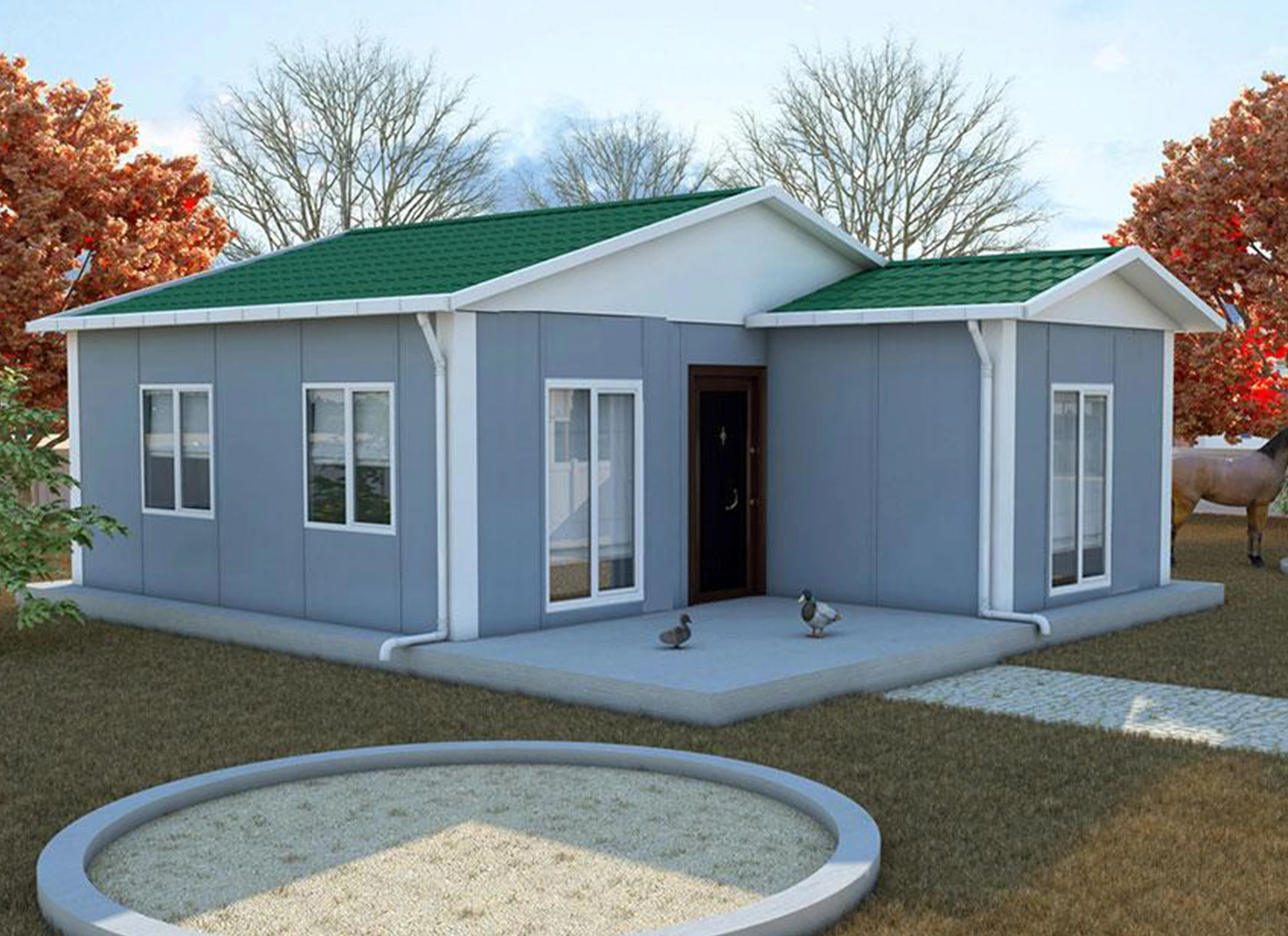 49 m² Tek Katlı Prefabrik Evler dincerler prefabrik ev ve güneş enerji sistemleri- Edirne-Keşan